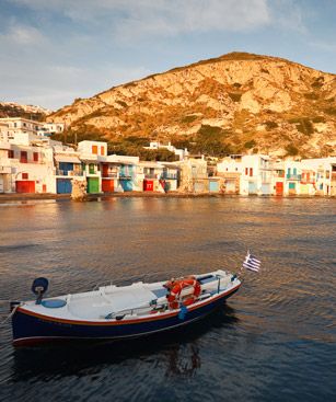 Milos Boat Houses Island Greece