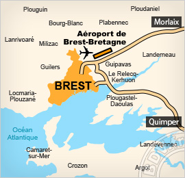 Plan de l'aéroport de Brest