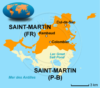 Carte de l' Ile de Saint Martin