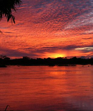 Teresina Por Do Sol No Rio Parnaiba