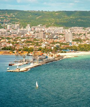 Varna Mer Noire Vue D Ensemble Port