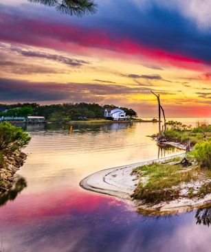 Fort Walton Beach Coucher De Soleil Lac