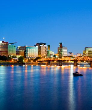 Portland Oregon Riviere Willamette Vue Nocturne