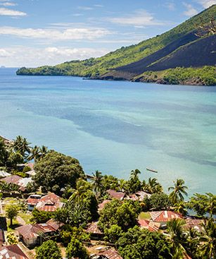 Ambon Indonesie Vue Mer Volcan Ile Banda