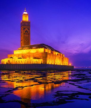Casablanca Mosquee Hassan Crepuscule