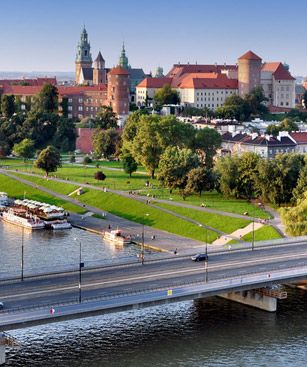 Cracovie Vue Aerienne Chateau Wawel