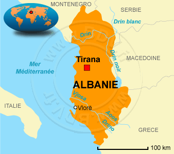 Carte de l'Albanie