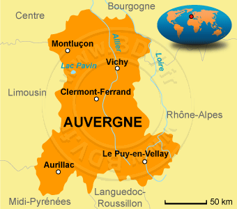 Carte de l'Auvergne