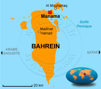 Carte de Bahrein