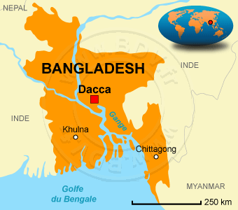 Carte du Bangladesh