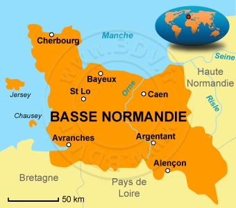 Carte de la Basse-Normandie