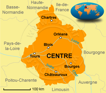 Carte de la région Centre