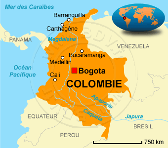 Carte de la Colombie