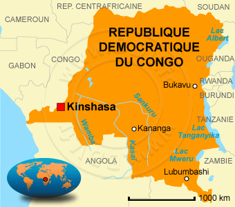 Carte du Congo RDC