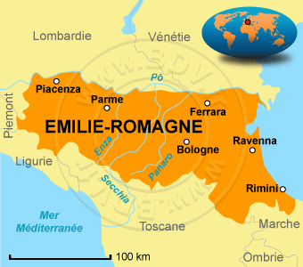 Carte de l'Émilie-Romagne