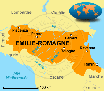 emilie romagne carte italie