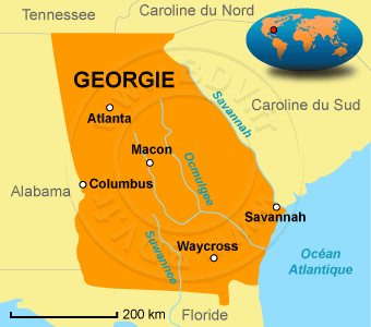 Carte de l'Etat de Géorgie