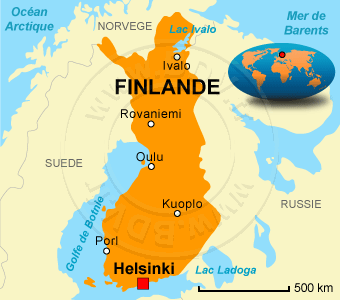 Carte de la Finlande