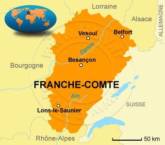 Carte de la Franche-Comté