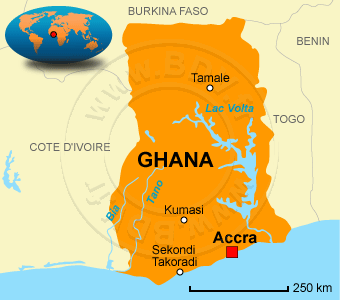 Carte du Ghana