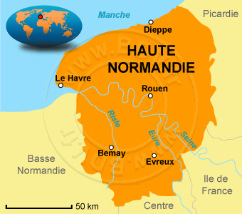 Carte de la Haute-Normandie