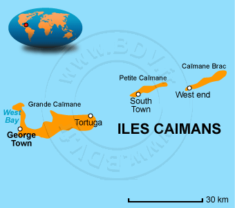 iles caïmans carte du monde