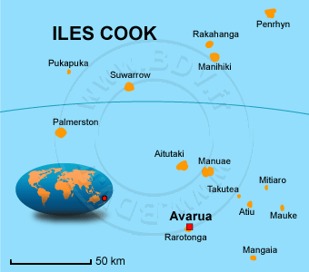 carte du monde iles cook