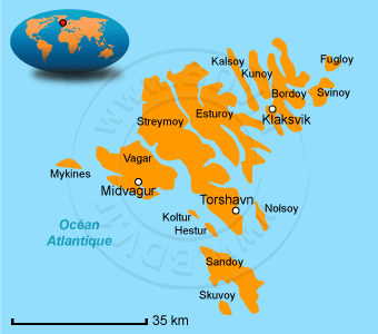 Carte des Îles Féroé