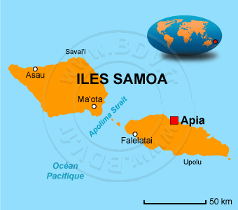 Carte des Îles Samoa
