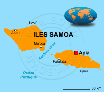 carte des iles samoa