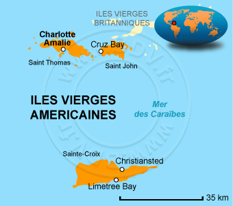Carte des Îles Vierges Américaines