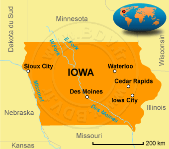 Carte de l'Iowa