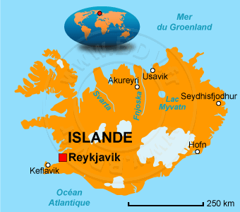 Carte de l'Islande