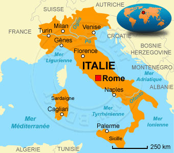 carte France avec Italie