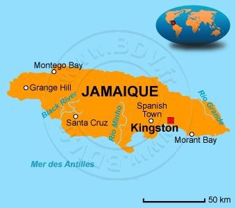 Carte de la Jamaique