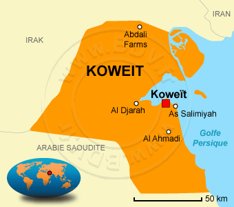 Carte du Koweït