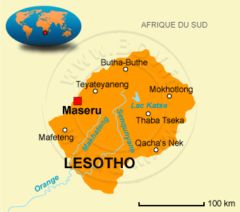 Carte du Lesotho