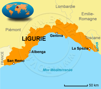 Carte de la Ligurie