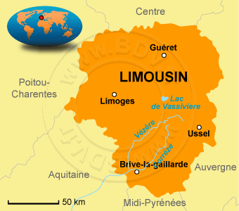 Carte du Limousin