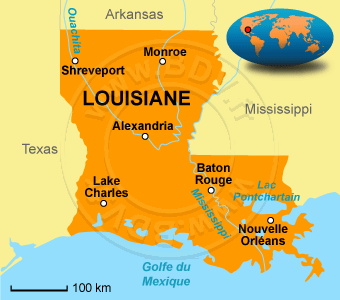 la louisiane carte états unis