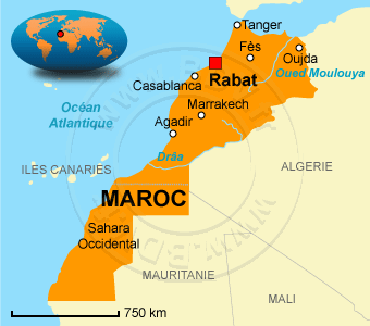 carte du maroc simple