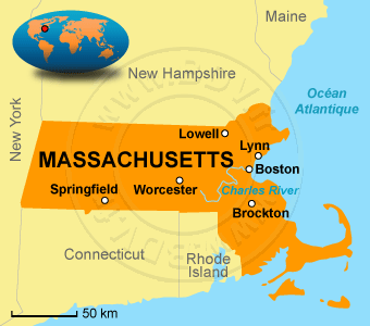 Carte du Massachusetts