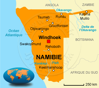 Carte de la Namibie