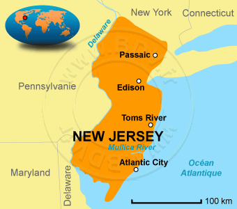 Carte du New Jersey
