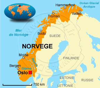 Carte de la Norvège