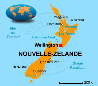 Carte de la Nouvelle-Zélande