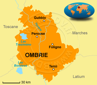 Carte de l'Ombrie