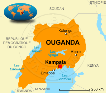 Carte de l'Ouganda