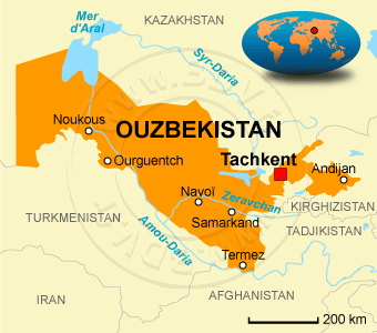 Carte de l'Ouzbékistan