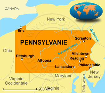 Carte de la Pennsylvanie